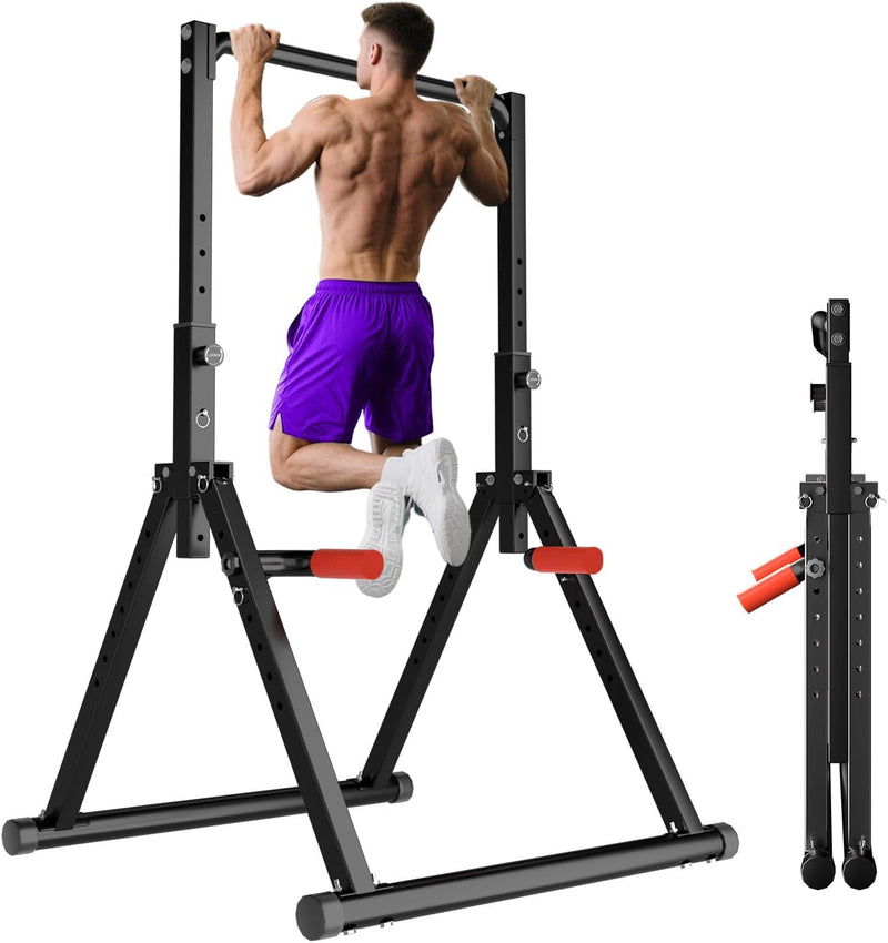 Laden Sie das Bild in Galerie -Viewer, Opvouwbare power tower met verstelbare optrekstang en dip station tot 200 kg – pull-up bar – krachtstation
