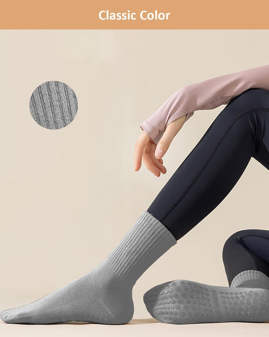 Pilates antislip sokken dames 4 paar met siliconen grip – yoga sokken – fitness sokken