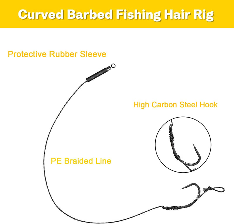 Load image into Gallery viewer, Karpervissen Haken Karpervissen Hair Rigs Boilie Rig Carp Leader Handgemaakte Karper Rigs 18 Stuks Gevlochten Lijn Vishaken met Boilie Stoppers (6#8#10#)
