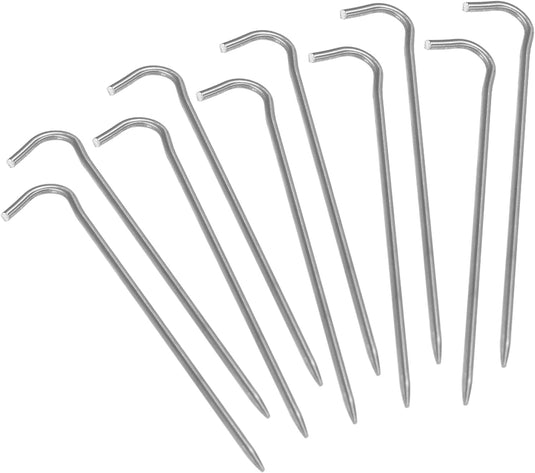 Piquets de tente, 6 pièces en titane de 169 mm avec tête en forme de crochet – ancrage de tente – équipement de camping