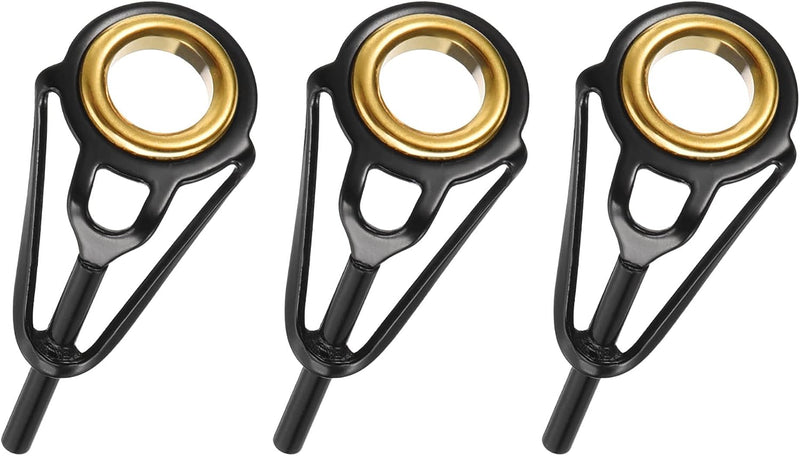 Load image into Gallery viewer, Hengel topogen 3 stuks 1 mm van roestvrij staal zwart-goud – hengeltop reparatieset – visaccessoires
