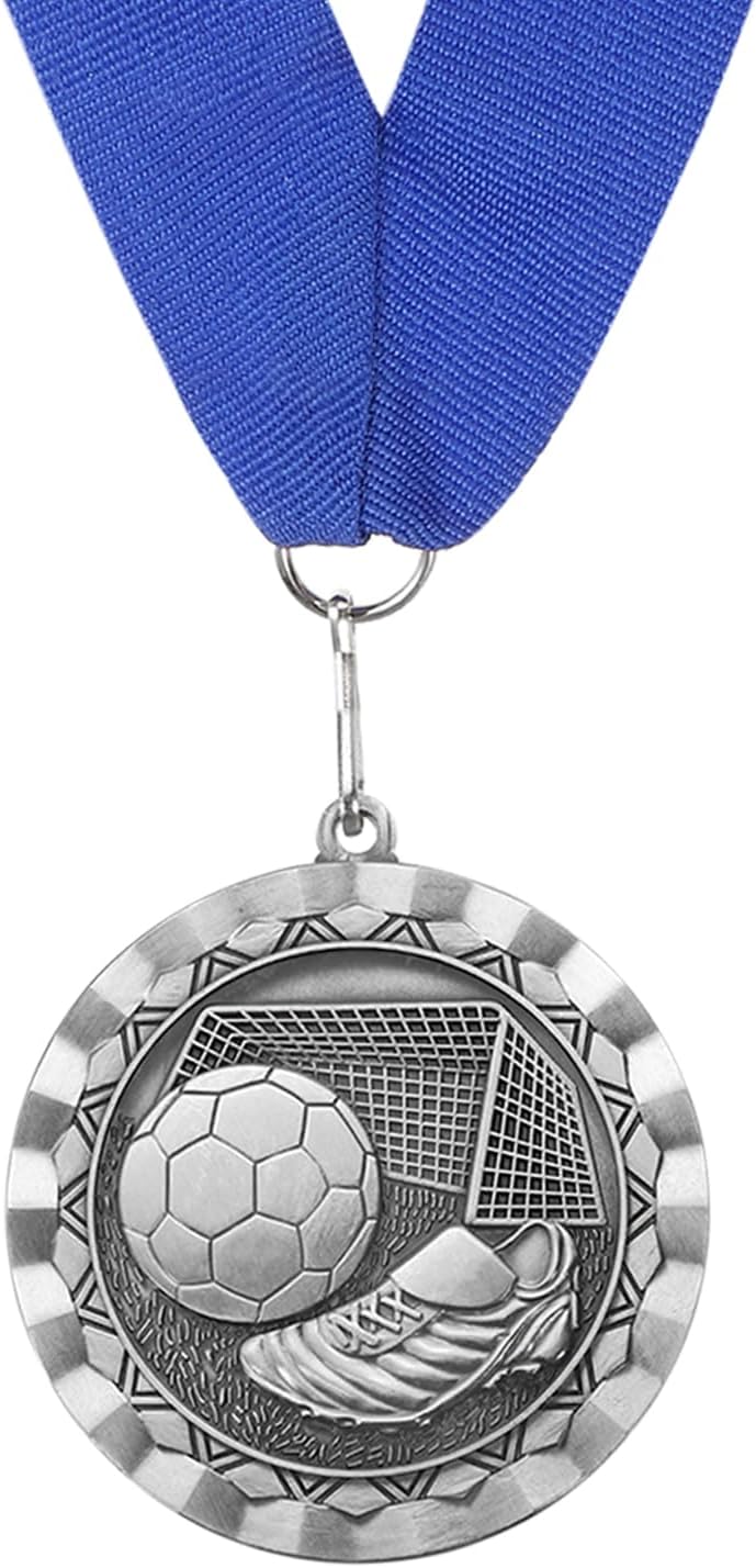 Laden Sie das Bild in Galerie -Viewer, Voetbal medaille met neklint van zinklegering – sportmedaille – prijs en trofee
