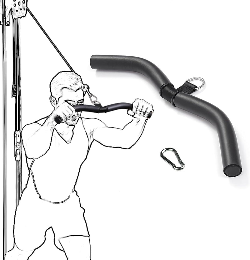 Laden Sie das Bild in Galerie -Viewer, Rechte kabelstang 40 cm met antislip handgrepen tot 150 kg – lat pulldown bar – biceps triceps stang
