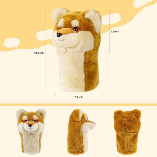 Pluche golfclubhoes Shiba Inu voor drivers tot 460 cc