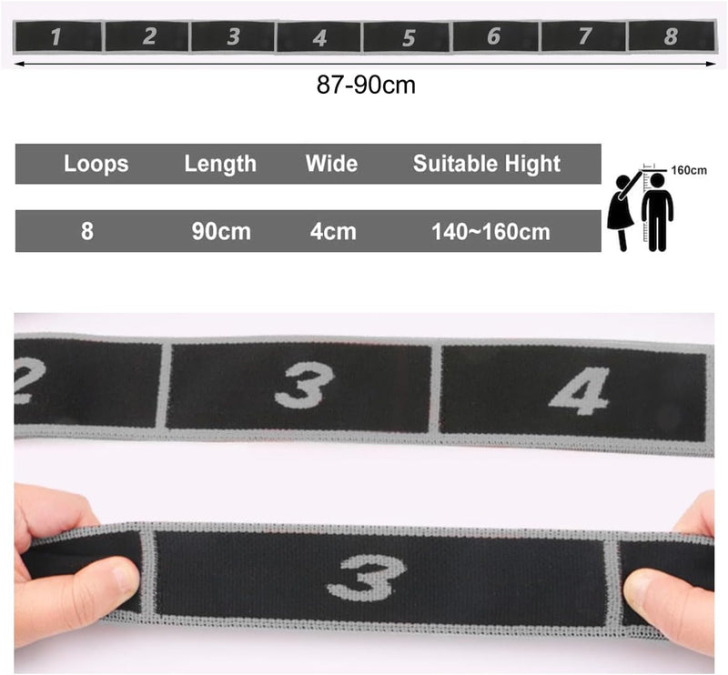 Load image into Gallery viewer, Yoga stretchbanden set van 2 met 8 lussen
