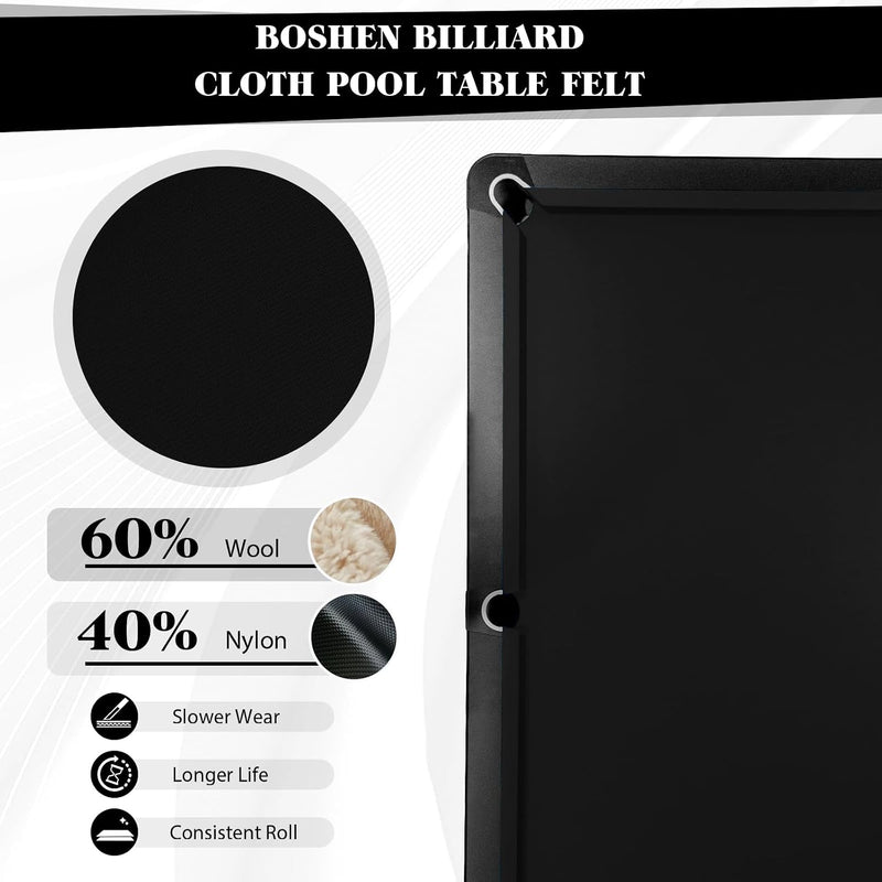 Laden Sie das Bild in Galerie -Viewer, Biljartdoek wolmix voor 7 ft pooltafel zwart
