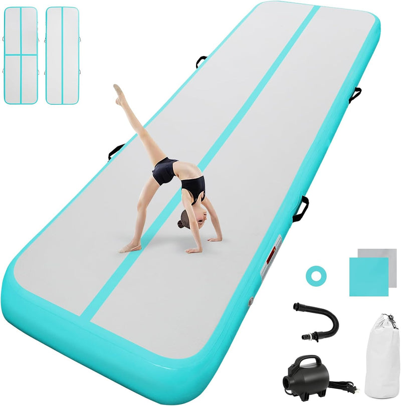 Chargez l'image dans la visionneuse de la galerie, Opblaasbare airtrack 3-6 m – turnmat 10/20 cm met elektrische pomp – voor gymnastiek, tumbling, yoga en taekwondo
