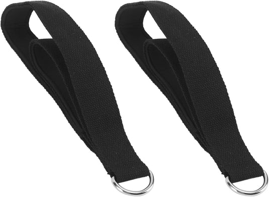 Pilates double-loop straps, 2 pieces, with D-rings and soft cotton lining – reformer straps – Pilates accessories