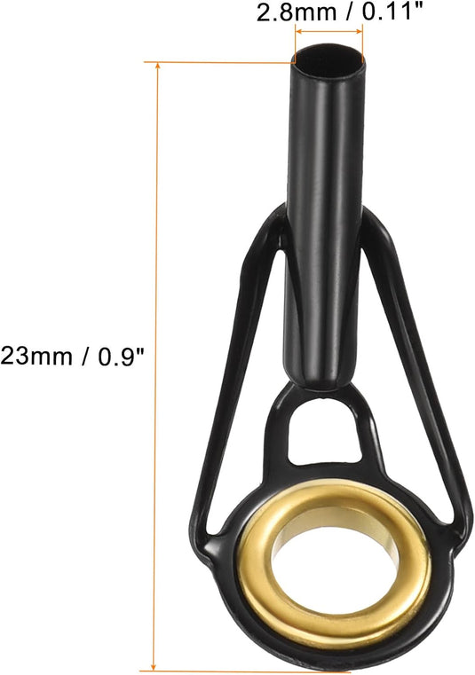 Hengel topogen 3 stuks 1 mm van roestvrij staal zwart-goud – hengeltop reparatieset – visaccessoires