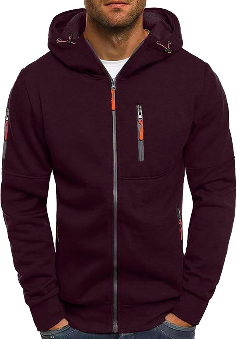Chargez l'image dans la visionneuse de la galerie, Heren lange hoodie met capuchon en rits voor de winter – vest – heren trui
