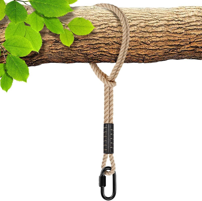 Carica l’immagine nel visualizzatore della galleria, Cinghie di sospensione per altalena, 2 pezzi, 120 cm, in poliestere con moschettoni per alberi e travi – cinghie di sospensione – fissaggio per altalena
