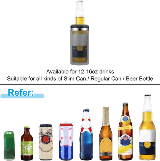 Geïsoleerde blikhouder 16 oz van roestvrij staal – blikkoeler – drinkhouder met rietje