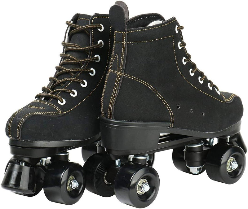 Load image into Gallery viewer, Rolschaatsen Dubbele rijschaatsen Verstelbare vierwielige rolschaatsen voor buiten, Schaatsen, maat 4.5/5.5/6.5/7/7.5/8/8.5/9.5/10.5 (zwart, 39=UK:6.5)
