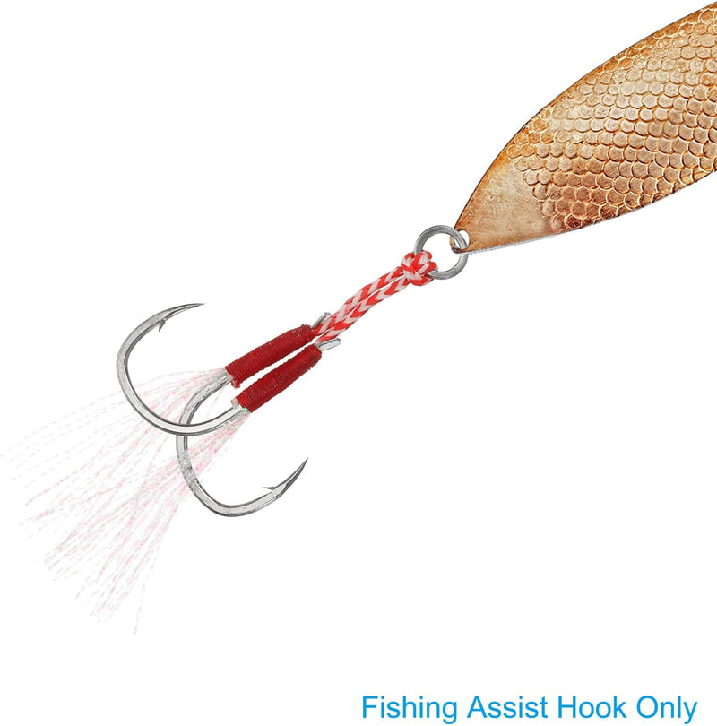Załaduj obraz do przeglądarki galerii, Dubbele assist vishaken 5 stuks maat 13 met glow draad – jigging haken – visaccessoires
