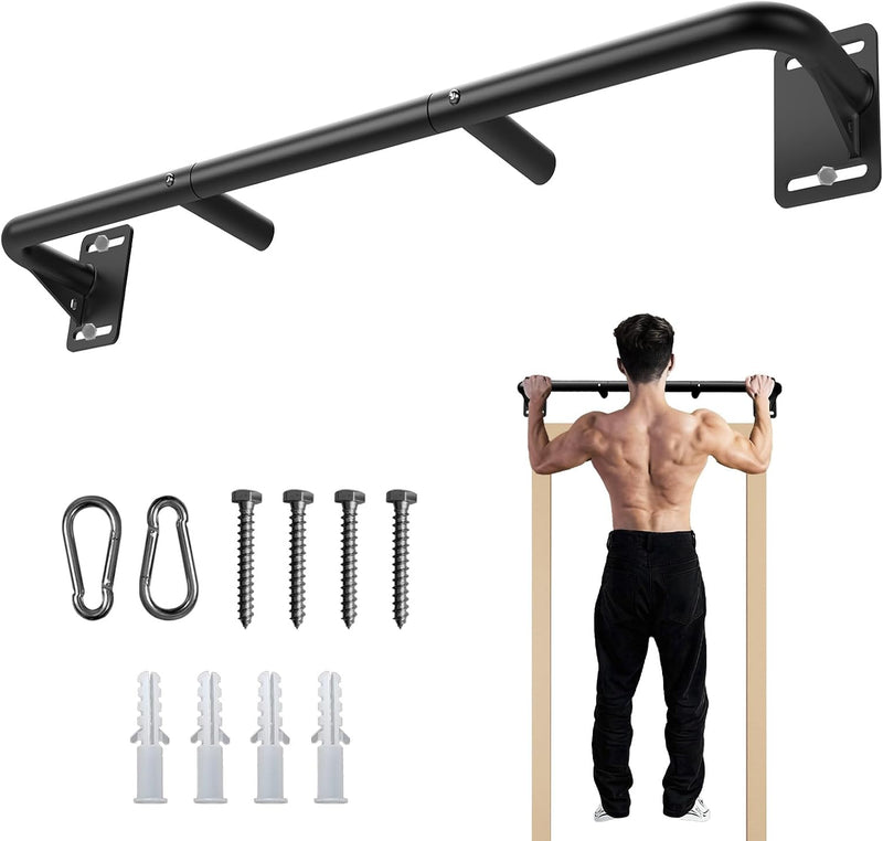 Laden Sie das Bild in Galerie -Viewer, Wandgemonteerde optrekstang met meerdere gripposities tot 227 kg – pull-up bar – krachttraining
