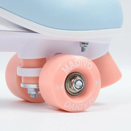 Madivo Pastel Klassieke retro rolschaatsen voor dames | ABEC-7 kogellagers | meisjes rolschaatsen, skeelers| blauw/koraal | maat 35, 36, 37, 38, 39, 40, 41