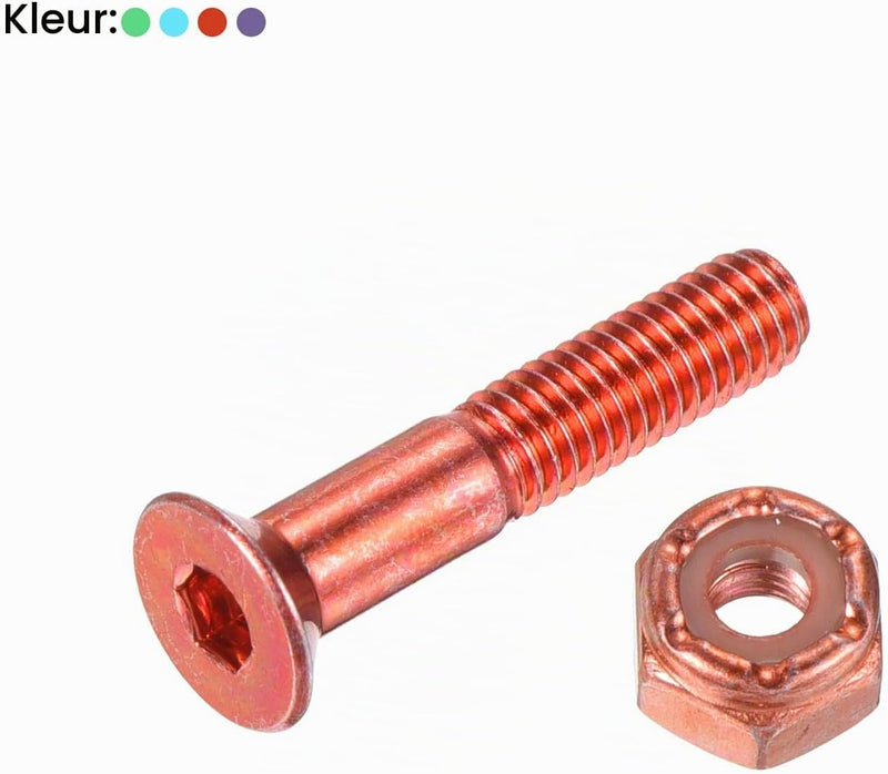 Załaduj obraz do przeglądarki galerii, Skateboard hardware set 40-delig met 25 mm schroeven spacers washers en moeren – multicolor
