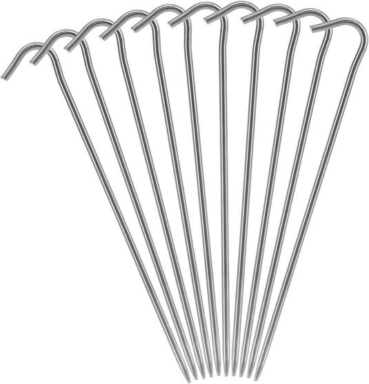 Piquets de tente, 6 pièces en titane de 169 mm avec tête en forme de crochet – ancrage de tente – équipement de camping