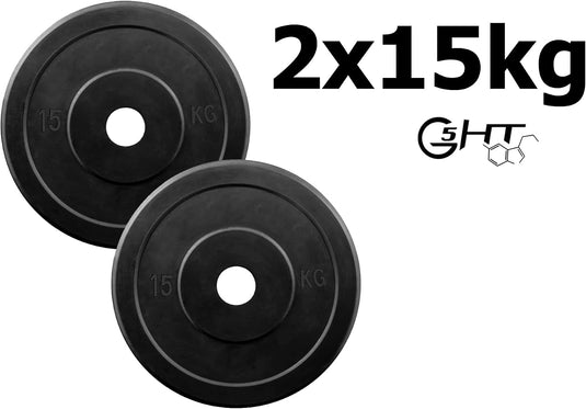 Rubberen gietijzeren schijven G5 HT SPORT Ø gat 25 mm voor sportschool en thuisgymnastiek van 0,5 tot 20 kg voor stuur en halters