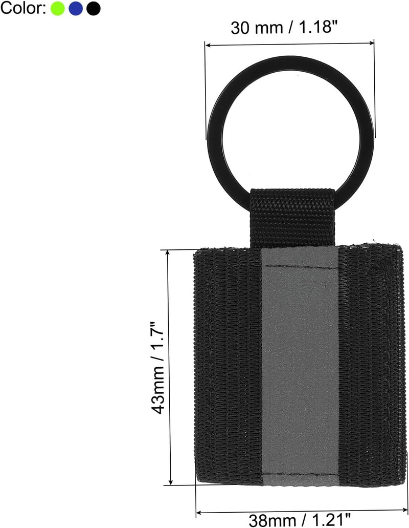 Laden Sie das Bild in Galerie -Viewer, Reflecterende sleutelhangers 9 stuks van nylon zwart – reflector hangers – fiets hardloop accessoires
