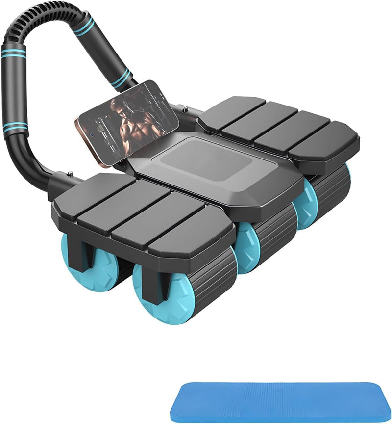 Laad afbeelding in Galerijviewer, Ab roller met 6 wielen automatische rebound en display tot 150 kg – buikspiertrainer – ab wheel
