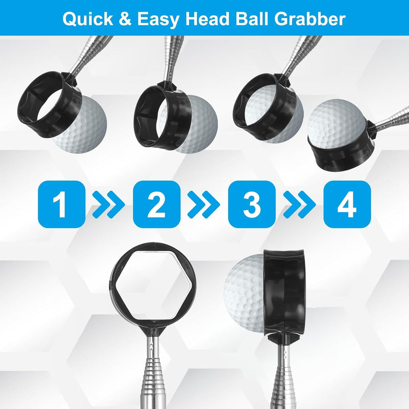 Załaduj obraz do przeglądarki galerii, Telescopische golfbal retriever 43-274 cm van roestvrij staal – golfbalvanger – golf accessoires
