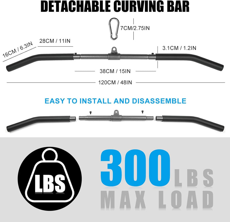 Load image into Gallery viewer, Lat pulldown stang voor kabelmachine 94 cm zwart
