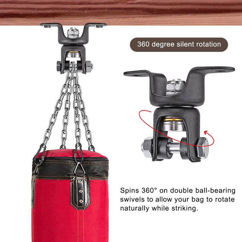 Charger l’image dans la visionneuse de galerie, Kit de suspension pour sac de frappe avec support de plafond pivotant à 360 degrés et 4 chaînes – support pour sac de frappe – suspension d’entraînement
