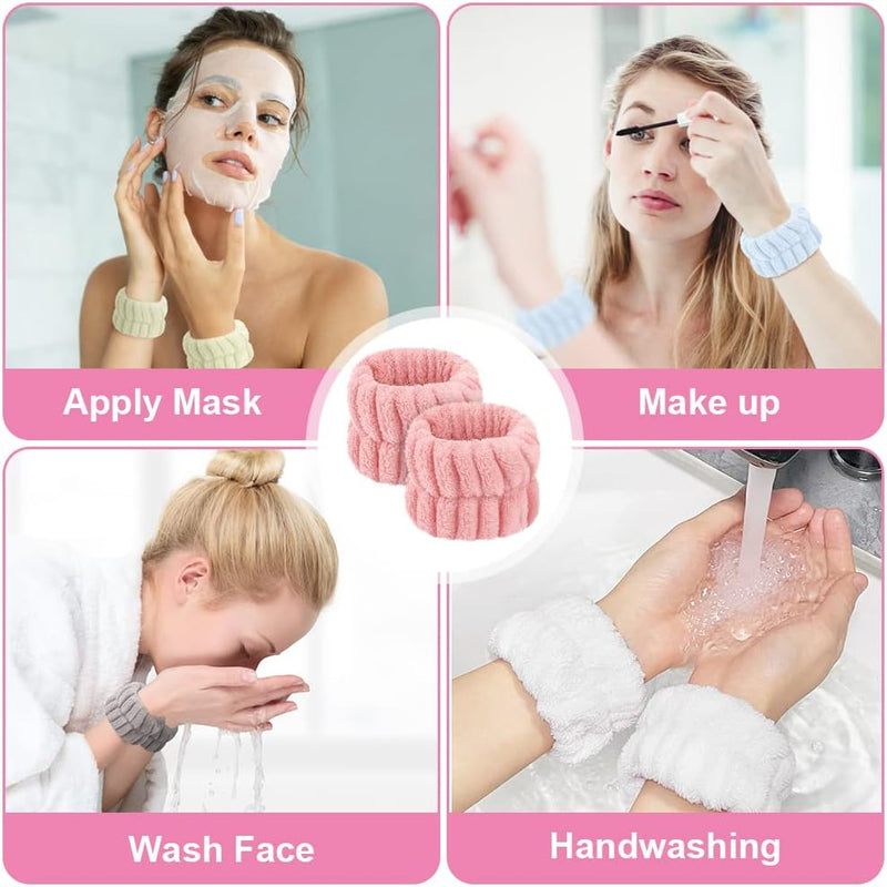 Laad afbeelding in Galerijviewer, AOOWU Polsband, Elastische Microvezel, Gezichtswas, Cosmetica, Haarband, Spa-armbanden voor Absorberende Zweetband voor Vrouwen en Meisjes, Make-up, Pols, Gezichtsverzorging
