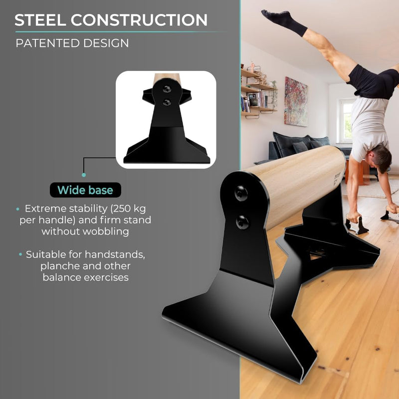 Laad afbeelding in Galerijviewer, Push-up bars met houten handgrepen en antislip stalen frame – opdruksteunen – calisthenics
