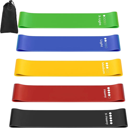 Resistance Band Set Van 5, Hoogwaardige Weerstandsbanden, Resistance Band Set Met Oefeninstructies En Draagtas, Gymnastiekband Voor Yoga, Pilates, Fitness, thuis trainen, stretchen