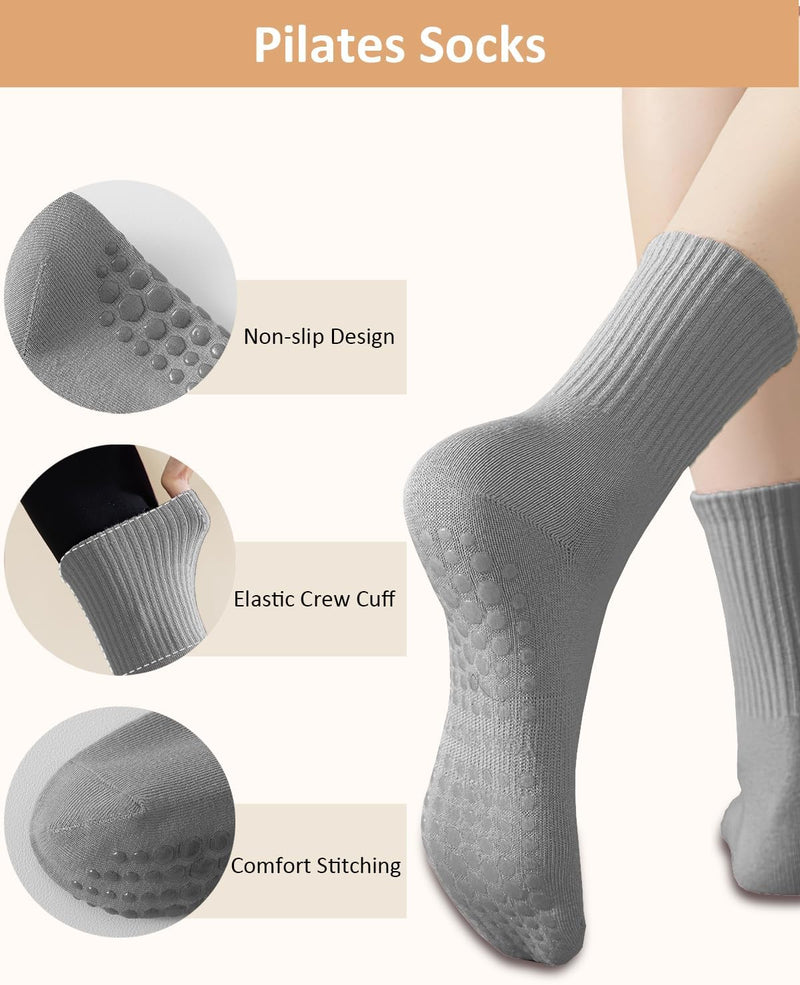 Załaduj obraz do przeglądarki galerii, Pilates antislip sokken dames 4 paar met siliconen grip – yoga sokken – fitness sokken
