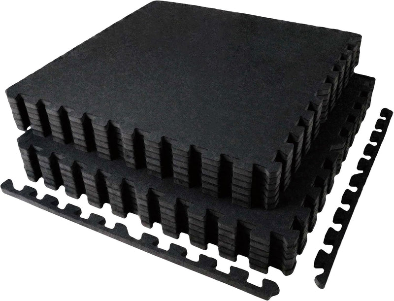 Load image into Gallery viewer, Puzzelmat fitness 12 stuks – 60 x 60 x 1,4 cm – antislip rubber en EVA vloerbescherming voor homegym – zwart/wit

