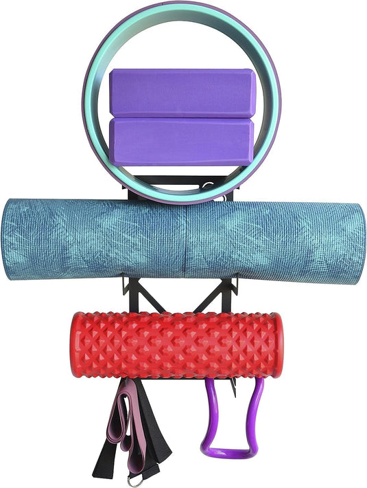 Wandhouder voor complete yoga- en pilatesuitrusting, 100% koolstofstaal