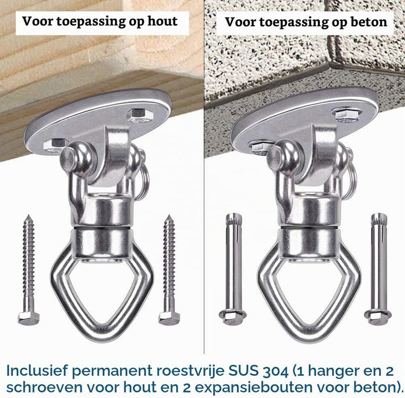 Carica immagine in Galleria Viewer, Plafond ophangbeugel van roestvrij staal met gesloten U-ring voor schommels en hangmatten – plafondhaak – bokszakbevestiging
