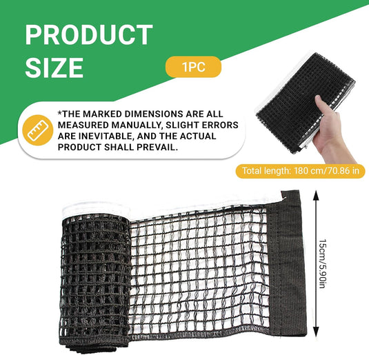 Filet de rechange pour tennis de table de 180 cm en nylon résistant, pour l’intérieur et l’extérieur – filet de ping-pong – tennis de table