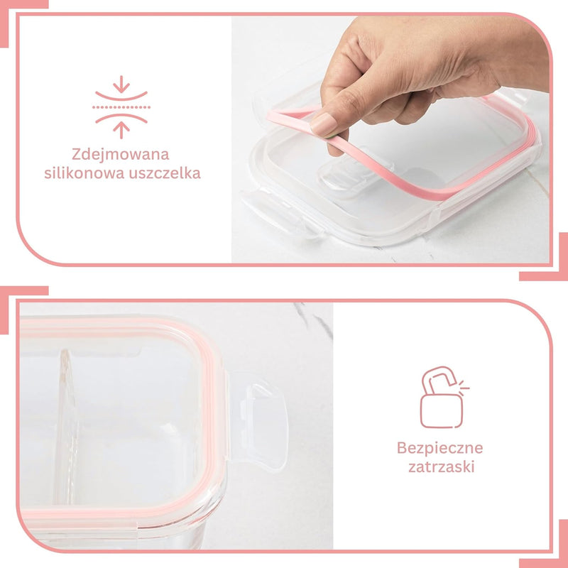 Chargez l'image dans la visionneuse de la galerie, Glazen meal prep bakjes set van 5 met 2 vakken
