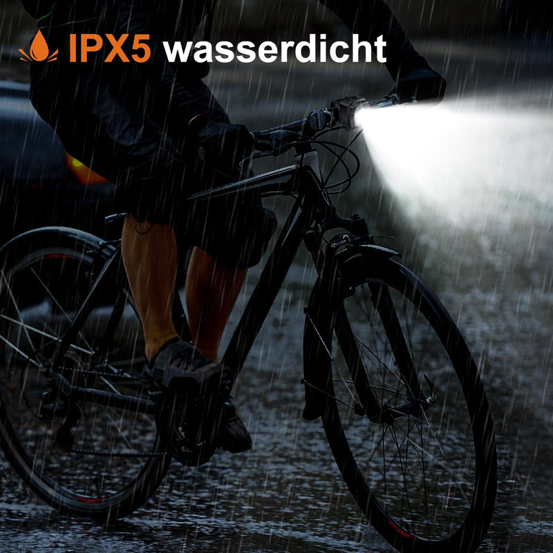 Load image into Gallery viewer, Oplaadbare fietsverlichting set USB-C IPX5 met voor- en achterlicht – fietslamp – LED fietslicht
