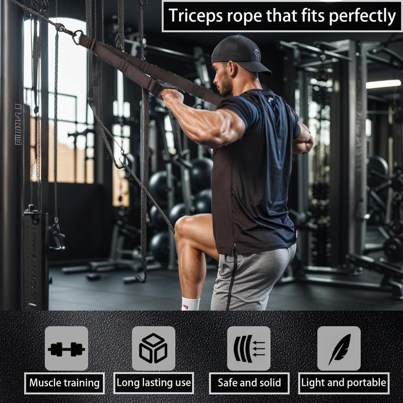 Laden Sie das Bild in Galerie -Viewer, triceps touw fitness apparatuur, krachttraining Spantouw wordt geleverd met opbergtas, Triceps-trainer voor lat pulldowns, geschikt voor triceps krachttraining gym accessoire
