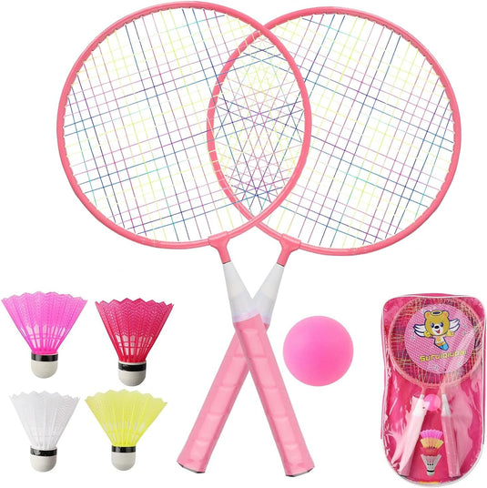 Set de badminton pour enfants avec 2 raquettes de 44 cm, comprenant 4 volants et une balle en mousse - jeu de badminton - sport pour enfants