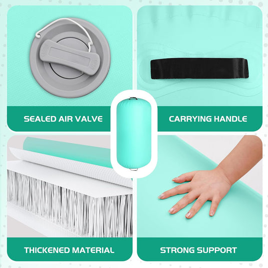 Opblaasbare turnmat 3 m met air roller – 10 cm dik – gymnastiekmat met elektrische pomp voor tumbling en cheerleading