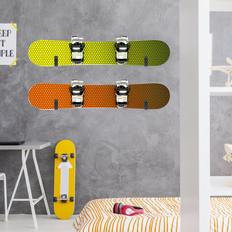 Chargez l'image dans la visionneuse de la galerie, Board wandhouders 2 paar van metaal zwart tot 25 kg – skateboard snowboard longboard wandhaken
