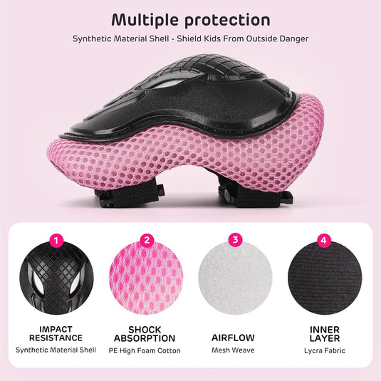 Kids Helm en Pads Set Leeftijd 5-15 Jaar Kids Skateboard Helm Kniebeschermers Elleboog Pads Pols Pads voor Roller Scooter Fietsen Schaatsen