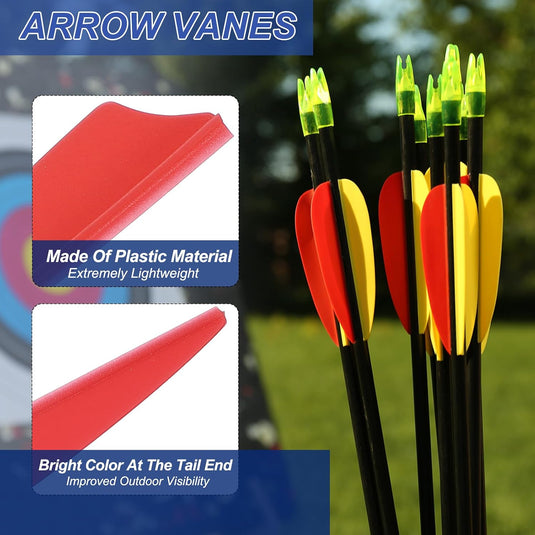 Pijlveren 36 stuks 2,5 inch van kunststof – arrow vanes – boogschieten accessoires