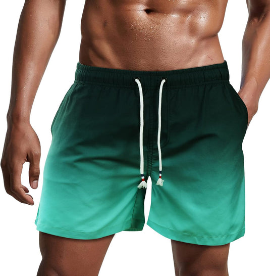 Zwembroek heren kort van sneldrogend polyester met mesh binnenvoering en verstelbaar trekkoord – zwemshort – strandkleding
