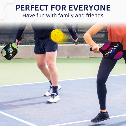 Pickleball set met 4 rackets en 4 ballen