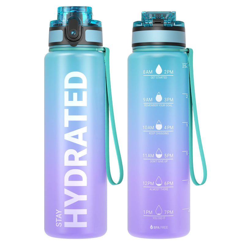 Laden Sie das Bild in Galerie -Viewer, Drinkfles 750 ml BPA-vrij met tijdmarkeringen en lekvrije dop – waterfles – sportfles
