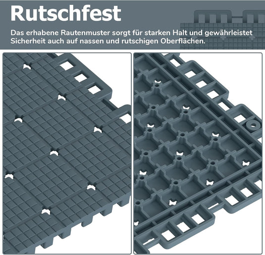 Puzzelmat sportvloer 24 stuks – 30,5 x 30,5 cm – TPE vloerbescherming voor fitness, speelruimte en buiten – grijs