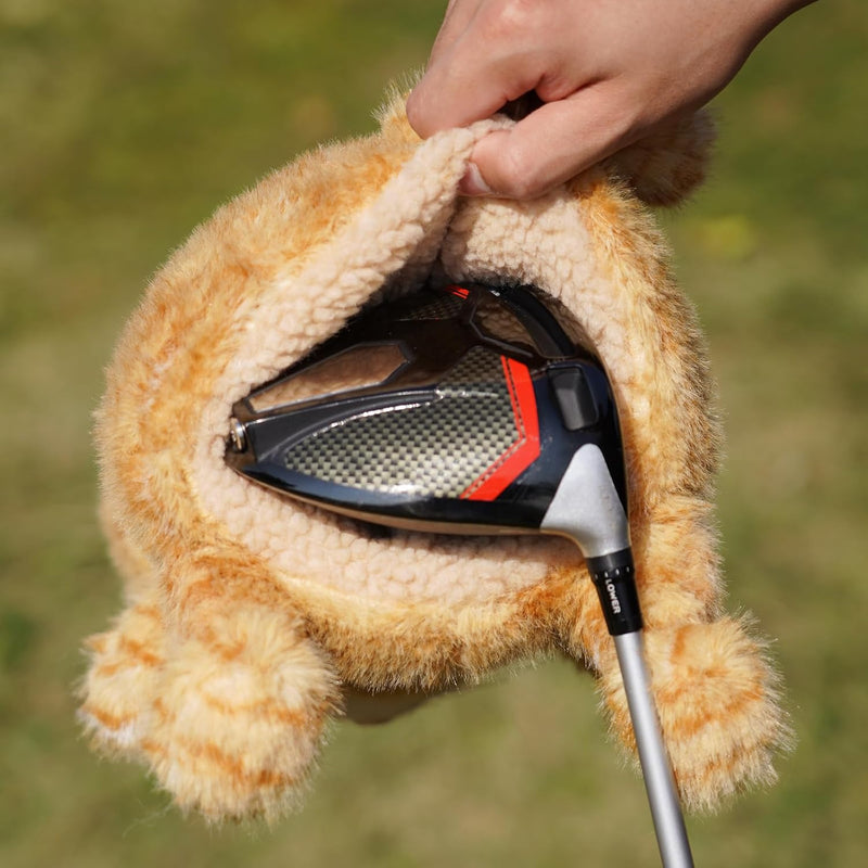 Laad afbeelding in Galerijviewer, Pluche golfclub beschermhoes met grappig kattenontwerp voor drivers tot 460cc – katten headcover – golfcadeau
