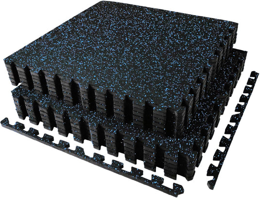 Puzzelmat fitness 12 stuks – 60 x 60 x 1,4 cm – antislip rubber en EVA vloerbescherming voor homegym – zwart/wit
